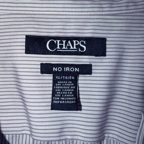 Chaps Women’s No Iron Button-Down Shirt – Light Lavender & White Stripe Size XL - Picture 6 of 6